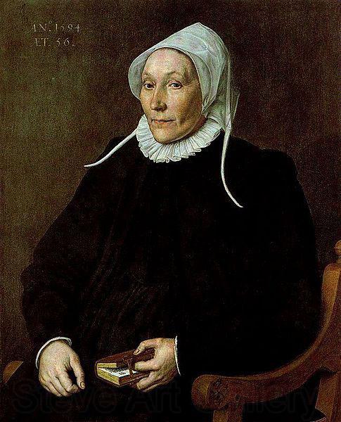 Cornelis Ketel Portrait of a Woman aged 56 in 1594 Norge oil painting art